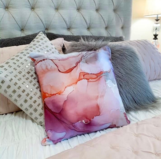 'Falling For You' Abstract Throw Pillow