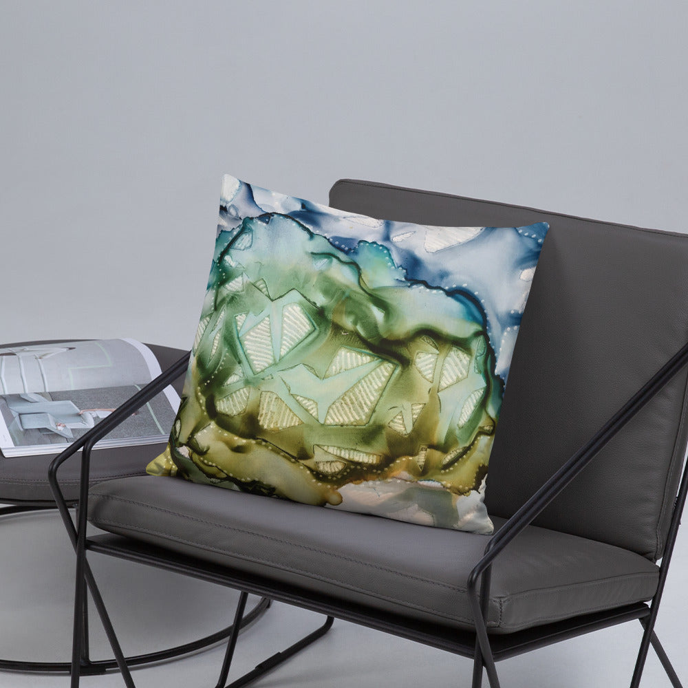 "New Moon Rising" Abstract Throw Pillow