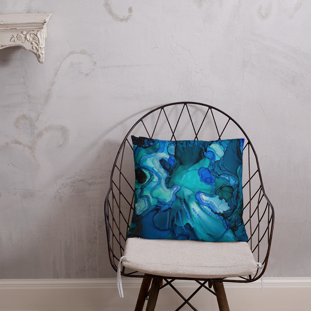 'Emergence II' Abstract Throw Pillow