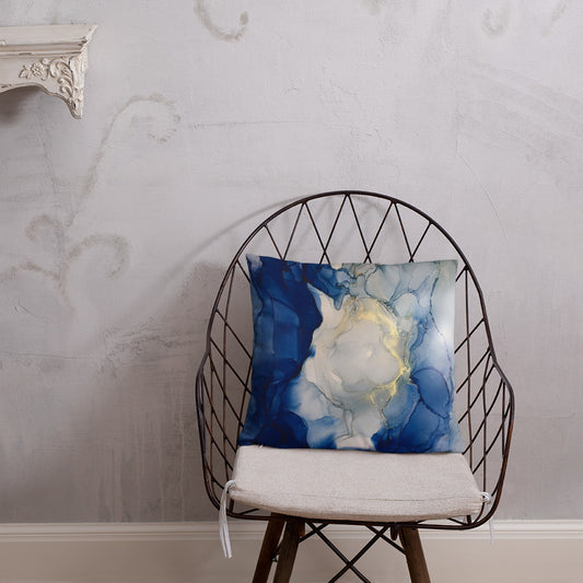 "Something Blue" Abstract Throw Pillow