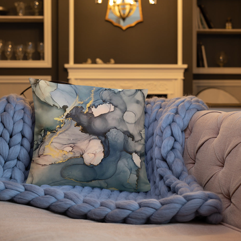 "Oceanic" Abstract Throw Pillow