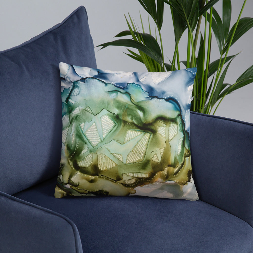 "New Moon Rising" Abstract Throw Pillow
