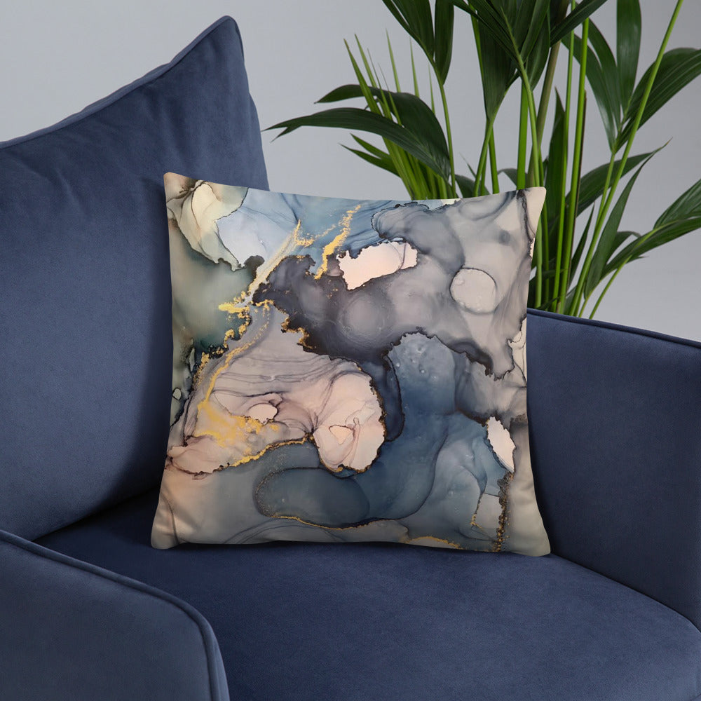 "Oceanic" Abstract Throw Pillow