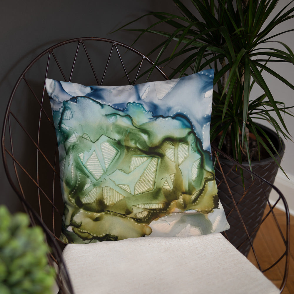 "New Moon Rising" Abstract Throw Pillow