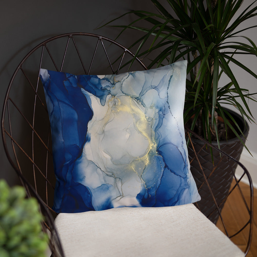 "Something Blue" Abstract Throw Pillow